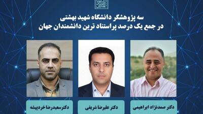 سه پژوهشگر دانشگاه شهید بهشتی در جمع یک درصد پراستنادترین دانشمندان جهان