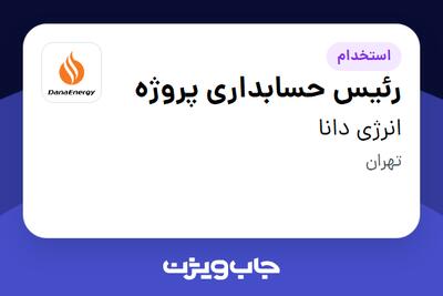  استخدام رئیس حسابداری پروژه در انرژی دانا