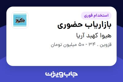  استخدام بازاریاب حضوری در هیوا کهبد آریا