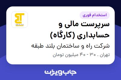  استخدام سرپرست مالی و حسابداری (کارگاه) در شرکت راه و ساختمان بلند طبقه