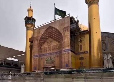  فیلم/ بارش باران در حرم امیرالمومنین(ع)