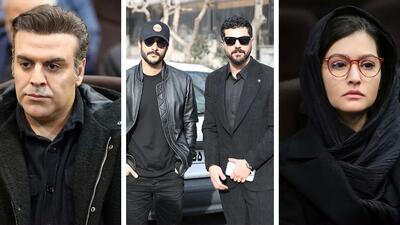  عکس ها/ حضور خانم بازیگران ایرانی با استایلی آلایش در ختم ربابه بختیاری ../ از بهاره افشاری تا پردیس احمدیه تا گلوریا هاردی ... با  چهره هایی پر از غم با پوششی عزادار ...