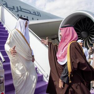  سفر امیر قطر به عربستان سعودی و دیدار با محمد بن سلمان+ تصاویر