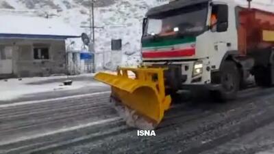 بارش زیبای برف در چالوس+ ویدئو