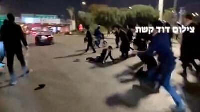 حمله با خودرو به تظاهرات حریدی‌ها در سرزمین اشغالی + فیلم