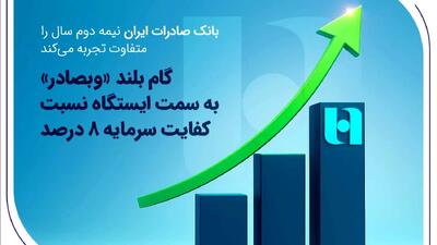  گام بلند «وبصادر» به سمت ایستگاه نسبت کفایت سرمایه ۸ درصد
