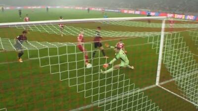 گل اول اسپورتینگ به بایرن مونیخ (گل به خودی)