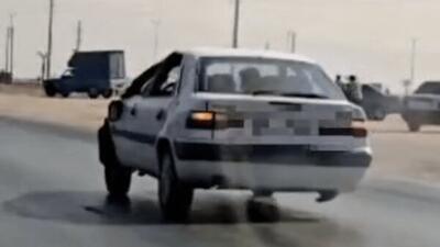  حرکت خودرو زانتیا فقط با ۳ چرخ! + ویدئو | انتشار تصویر راننده خودرو بعد از توقیف