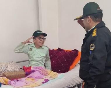  نوجوان پیشوایی با پای از دست رفته همیار پلیس شد