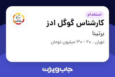  استخدام کارشناس گوگل ادز در برتینا