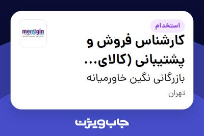  استخدام کارشناس فروش و پشتیبانی (کالای دیجیتال) - خانم در بازرگانی نگین خاورمیانه