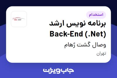  استخدام برنامه نویس ارشد Back-End (.Net) در وصال گشت رُهام