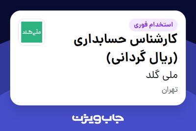  استخدام کارشناس حسابداری (ریال گردانی) در ملی گلد