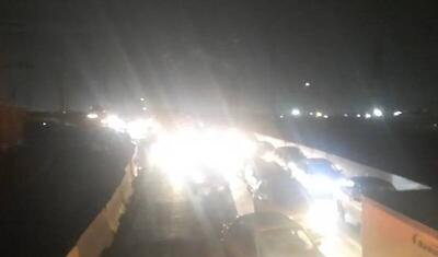 فیلم/ تصادف زنجیره‌ای خودرو در اتوبان امام علی(ع)