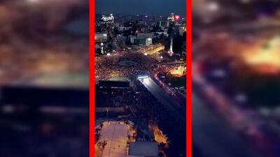  فیلم بزرگ‌ترین تجمع مردم دمشق در سالگرد سقوط نظام اسد