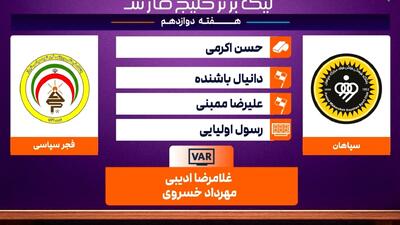 کارشناسی داوری دیدار سپاهان - فجرسپاسی