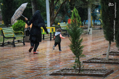 بارش باران پاییزی در تهران