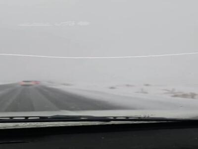 بارش برف در جاده‌ چالدران