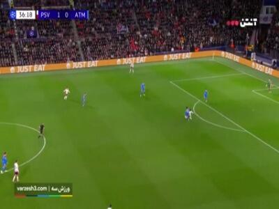 گل اول اتلتیکومادرید به پی اس وی آیندهوون