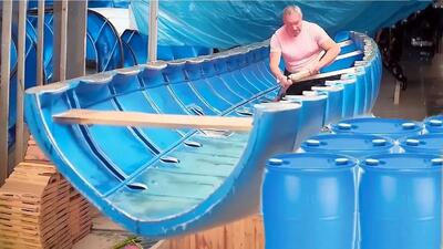  آموزش ساخت قایق با بشکه‌های فلزی قدیمی (فیلم)