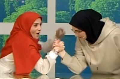 مسابقه مچ‌اندازی مجری خانم صداوسیما روی آنتن زنده