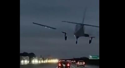 برخورد هواپیما با خودرو در اتوبان‌های آمریکا