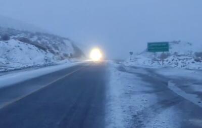 ویدیو / بارش برف در مسیر نورآباد-نهاوند