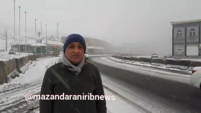 بارش سنگین برف در محور هراز