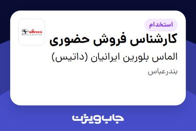  استخدام کارشناس فروش حضوری - آقا در الماس بلورین ایرانیان (داتیس)