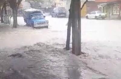  فیلم/ وقوع سیلاب در معابر شهر آبدانان