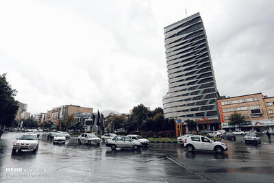  بارش برف و باران پاییزی در همدان