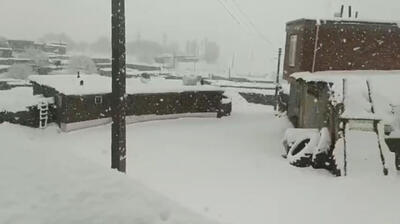 بارش شدید برف در مناطق روستایی و شهری بوکان