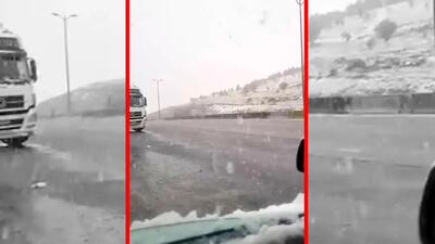  فیلم بارش برف شدید در گردنه بیدسرخ کنگاور
