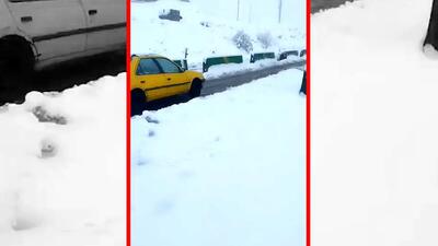  فیلم بارش ۲۰ سانتی متری برف در نورآباد