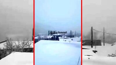  فیلم بارش شدید برف در بستان آباد آذربایجان شرقی