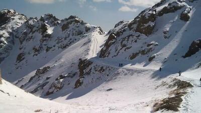 بارش شدید برف در جاده چالوس + فیلم - سلام نو