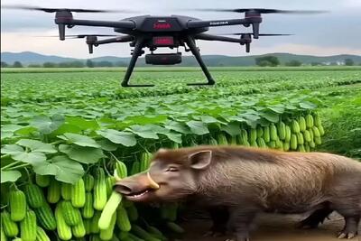  کشاورزی نوین؛ دیگه مترسک نمیذارن سر زمین پهباد حیوونای مزاحمو میسوزونه