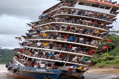  جا به جایی جانکاه؛ هندیا عین فیلم کشتی هنو غرق نشده راجو بازیشون گرف خودشونو پرت کردن