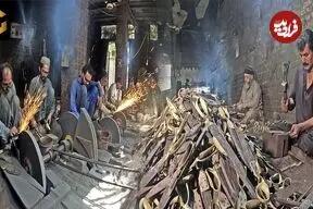  فرآیند تولید انبوه قیچی خیاطی در کارگاهی در پاکستان