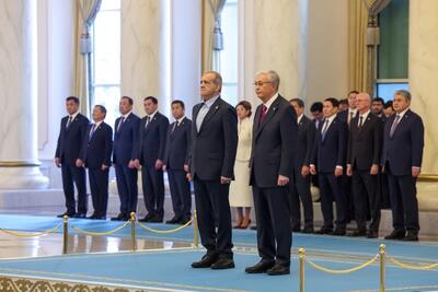 استقبال رسمی رئیس جمهور قزاقستان از پزشکیان