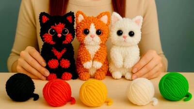  آموزش تصویری ساخت گربه کاموایی از مبتدی تا پیشرفته