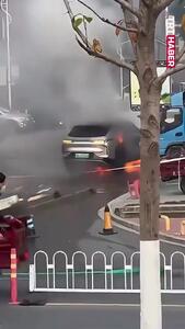  لحظه انفجار خودروی برقی در چین