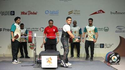 پاراوزنه بردار ایران در دسته ٨٠ کیلوگرم نایب قهرمان شد