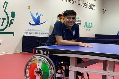 سومین برنز متوالی پاراتنیس روی میز توسط بنیامین‌ وحیدی - پارس فوتبال