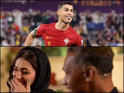 هدیه کریستیانو رونالدو به شیدا مقصودلو؛ همسر ژوزه مورایس پیراهن خیس و امضاشدهٔ CR7 را گرفت! / عکس