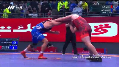 برتری قاطع حسن یزدانی در فینال ۹۷ کیلو +فیلم