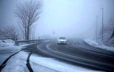 بارش برف، ارتفاعات کندوان و چالوس را سفیدپوش کرد