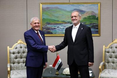 تصاویری از دیدار پزشکیان با ریس‌جمهور عراق در ترکمنستان