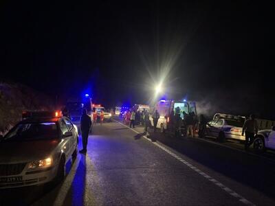  واژگونی اتوبوس در محور سرچم ـ اردبیل / انتقال ۲۳ مصدوم به مراکز درمانی