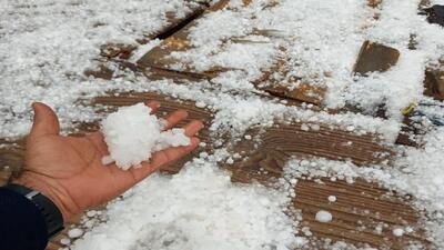  بارش شدید تگرگ در بوشهر+ فیلم